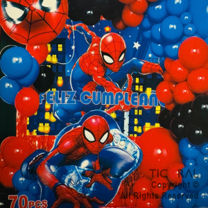 SET DE GLOBOS ARCO XL FELIZ CUMPLEA�OS SPIDERMAN (GY7933) 70 UNIDADES